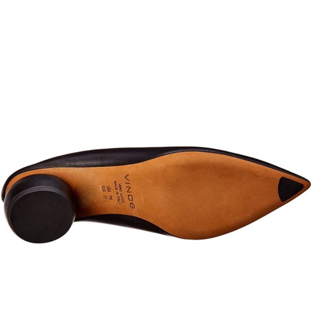 Vince Smooth Black Leather Heeled Mule